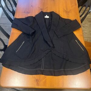 BCBGeneration Drape Front Shawl Collar Sweater Jacket Coatigan Black XS Cardigan